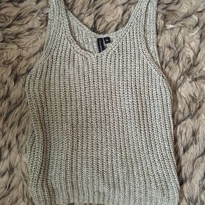 Sage green knitted tank top